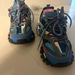 Balenciaga Blue and Pink Athletic Shoes